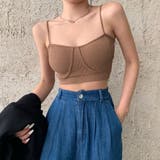 キャメルブラウン | リブキャミソールパッド付き レディース | Miniministore