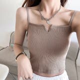 モカ | vネックリブキャミソール 夏 レディース | Miniministore