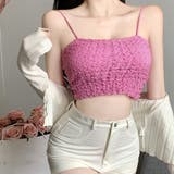 チェリーピンク | シャーリングショートキャミソールカップ付 | Miniministore