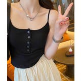 ブラック | カップ付きUネックキャミソールレディース | Miniministore