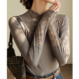 モカ | レースカットソー切り替えインナートップス | ANGELCLOSET