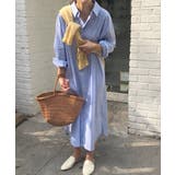 ブルー | シャツワンピース大きめレディースゆったり | Miniministore