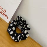 ブラック | ヒョウ柄シュシュ ヘアアクセサリー | Miniministore