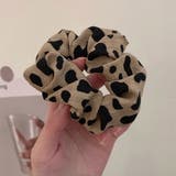 ライトブラウン | ヒョウ柄シュシュ ヘアアクセサリー | Miniministore