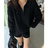 ブラック | ケーブル編みニットセットアップレディース | Miniministore
