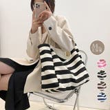 ボーダーキャンバストートバッグa4大容量 | Miniministore | 詳細画像1
