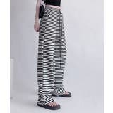 リラックスボーダーパンツウエスト紐韓国風 | Miniministore | 詳細画像2 