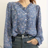 襟フリル シースルー 花柄ブラウス 女性 | Miniministore | 詳細画像16 