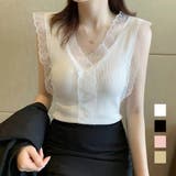 Vネック レースキャミソール レディース | Miniministore | 詳細画像1