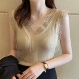 Vネック レースキャミソール レディース | Miniministore | 詳細画像10