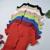 フリルリブニットレディース Vネック薄手 | Miniministore | 詳細画像15