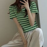 リブ編みニットレディースボーダーTシャツ | Miniministore | 詳細画像11