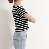 リブ編みニットレディースボーダーTシャツ | Miniministore | 詳細画像13