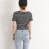 リブ編みニットレディースボーダーTシャツ | Miniministore | 詳細画像14