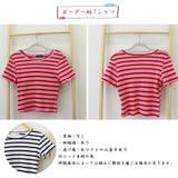 リブ編みニットレディースボーダーTシャツ | Miniministore | 詳細画像3