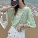 英字ロゴプリント半袖Tシャツスリット入り | Miniministore | 詳細画像14