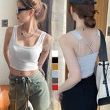カップ付き バッククロスタンクトップ無地 | Miniministore | 詳細画像1