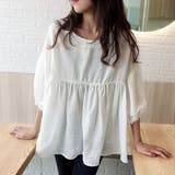 綿麻風ブラウス ペプラムブラウスきれいめ | Miniministore | 詳細画像4