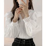 フリルブラウス レース切替ブラウス 薄手 | Miniministore | 詳細画像2