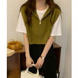 フード付きジップニットベスト ショート丈 | Miniministore | 詳細画像10