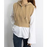 フード付きジップニットベスト ショート丈 | Miniministore | 詳細画像13