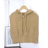 フード付きジップニットベスト ショート丈 | Miniministore | 詳細画像18