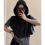 フード付きジップニットベスト ショート丈 | Miniministore | 詳細画像4