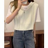 フード付きジップニットベスト ショート丈 | Miniministore | 詳細画像6