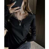 レース長袖トップスVネックカットソー秋服 | Miniministore | 詳細画像12 