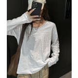 レース長袖トップスVネックカットソー秋服 | Miniministore | 詳細画像17 