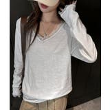 レース長袖トップスVネックカットソー秋服 | Miniministore | 詳細画像18 