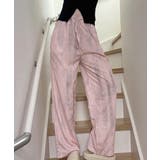 ライトピンク | タイダイ染めワイドパンツ春夏ロングパンツ | Miniministore