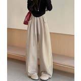 ベージュ | ワイドパンツウエストゴムストレートパンツ | Miniministore