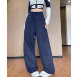 ネイビー | ワイドパンツウエストゴムスウェットパンツ | Miniministore