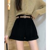 ブラック | ベルト付き ショートパンツ コーデュロイ | SUNSHINE CLOSET