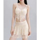 アイボリー | ツイストキャミソール ミニスカート 水着上下セット | SUNSHINE CLOSET
