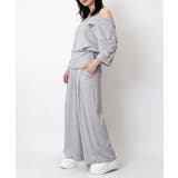 グレー | オフショルダートップスワイドパンツセット | Miniministore