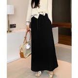 ブラック | スウェットロングスカート バックスリット | Miniministore