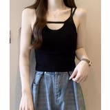 ブラック | カップ付きキャミソールセクシー胸元韓国風 | Miniministore