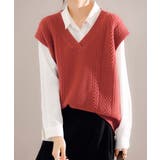 レンガ | ケーブルニットベスト レディースチョッキ | SUNSHINE CLOSET
