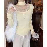 ライトイエロー | チョーカー風 リブニットトップス 韓国風 | Miniministore