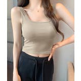ベージュ | カップ付きタンクトップ背中あきブラトップ | Miniministore