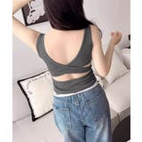 ダークグレー | カップ付きタンクトップ背中あきブラトップ | Miniministore