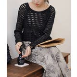 ブラック | 透かし編みトップス バッククロス春夏秋服 | Miniministore
