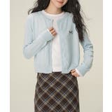 ライトブルー | ワンポイントカーディガン リボン刺しゅう | Miniministore