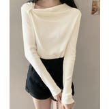 アイボリー | オフショルダーニットトップス 肌見せ秋服 | Miniministore