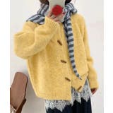 イエロー | トグルボタンニットカーディガン長袖秋冬服 | SUNSHINE CLOSET