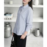 ライトブルー | サイドボタンタックシャツブラウス長袖春服 | Miniministore