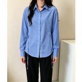 ブルー | リボンシェイプシャツブラウス レディース | Miniministore