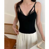 ブラック | レースドッキングキャミソール カップ付き | Miniministore
